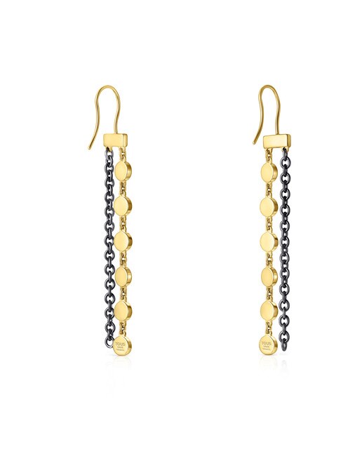 Pendientes Tous largos Minifiore de Vermeil, rutenio y Murano Pendientes Tous largos Minifiore de Vermeil, rutenio y Murano