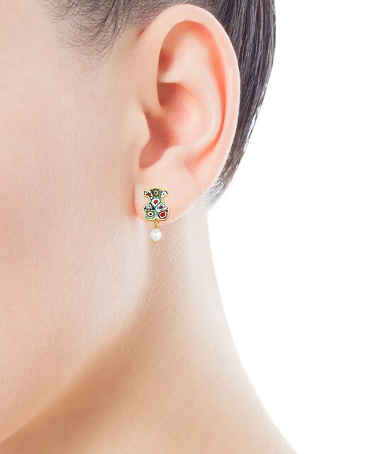 Pendientes Tous Minifiore de Vermeil, Perla y Murano Pendientes Tous Minifiore de Vermeil, Perla y Murano