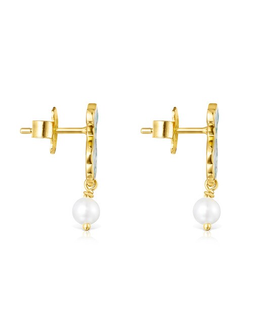 Pendientes Tous Minifiore de Vermeil, Perla y Murano Pendientes Tous Minifiore de Vermeil, Perla y Murano