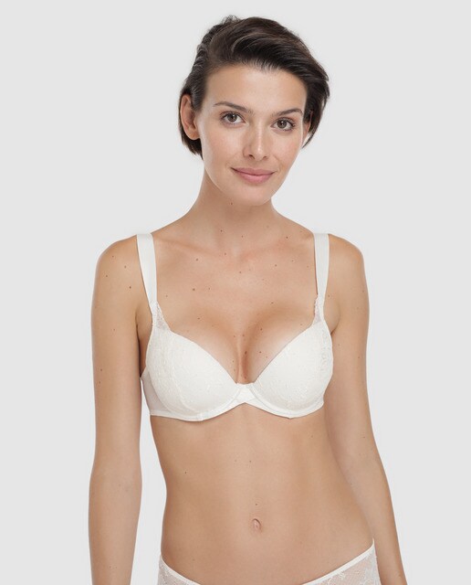 Soutien de copa moldada Tiziano natural com renda Soutien de copa moldada Tiziano natural com renda