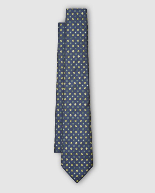 Corbata de seda burdeos con flores bicolor Corbata de seda burdeos con flores bicolor
