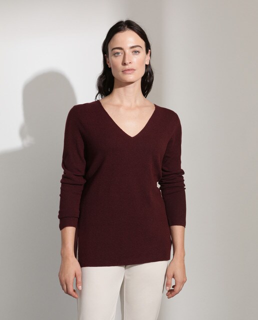 Jersey básico de mujer cuello pico Jersey básico de mujer cuello pico