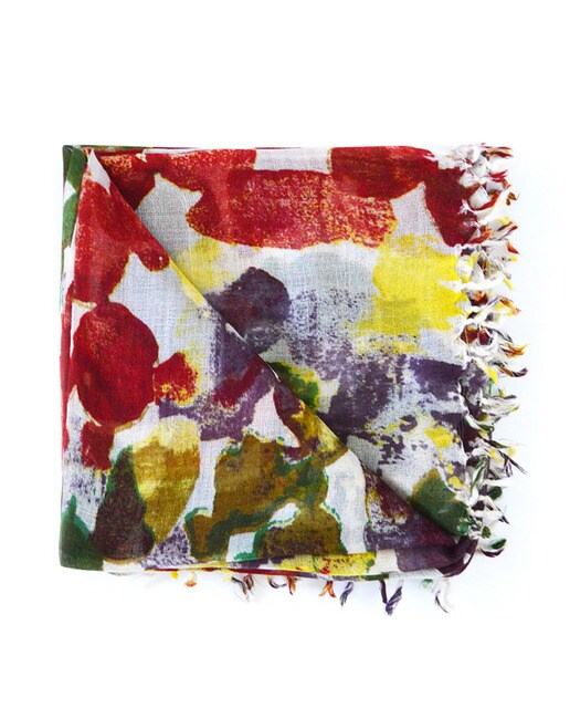 Écharpe em tom vermelho Abbacino de lã com estampado de manchas