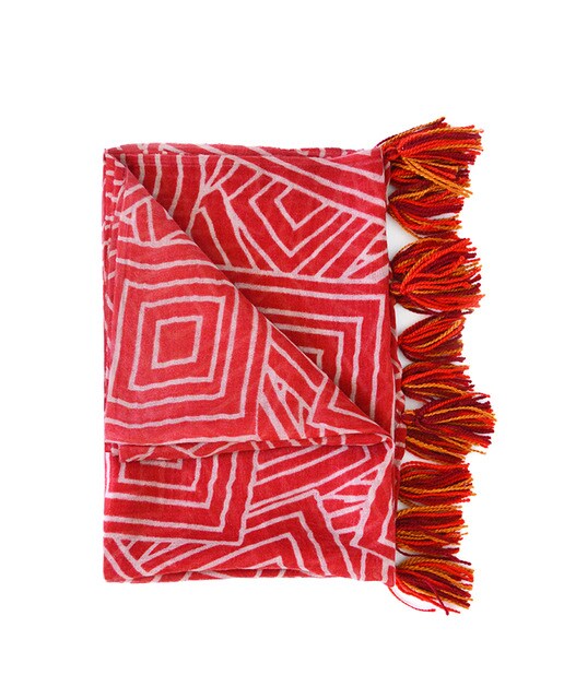 Écharpe vermelha Abbacino com estampado geométrico