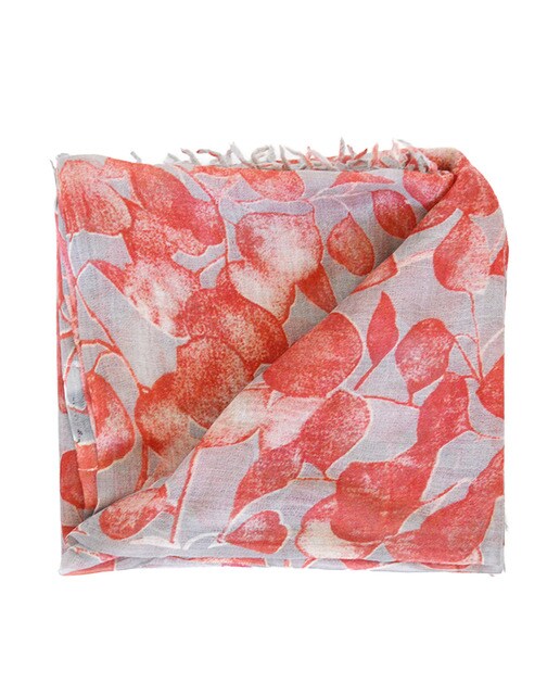 Écharpe bege Abbacino de lã com estampado vegetal