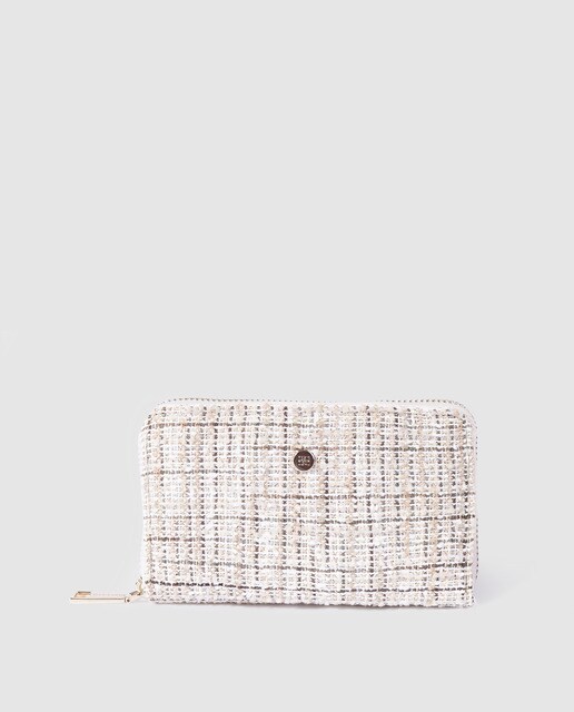 Carteira média de mulher Gloria Ortiz Melissa de tweed branca Carteira média de mulher Gloria Ortiz Melissa de tweed branca