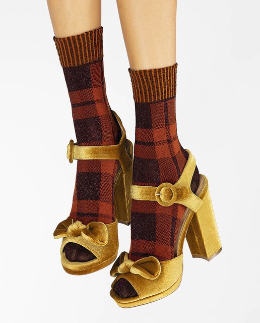 Meias curtas de mulher Pierre Mantoux laranja