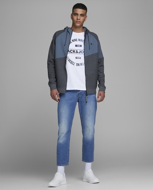 Chaqueta deportiva de hombre azul con capucha Chaqueta deportiva de hombre azul con capucha