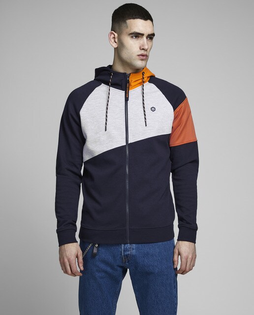 Chaqueta deportiva de hombre multicolor con capucha Chaqueta deportiva de hombre multicolor con capucha