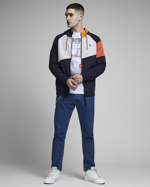 Chaqueta deportiva de hombre multicolor con capucha Chaqueta deportiva de hombre multicolor con capucha