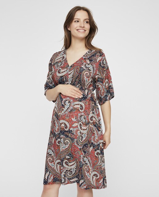 Vestido de pré-mamã com estampado paisley Vestido de pré-mamã com estampado paisley