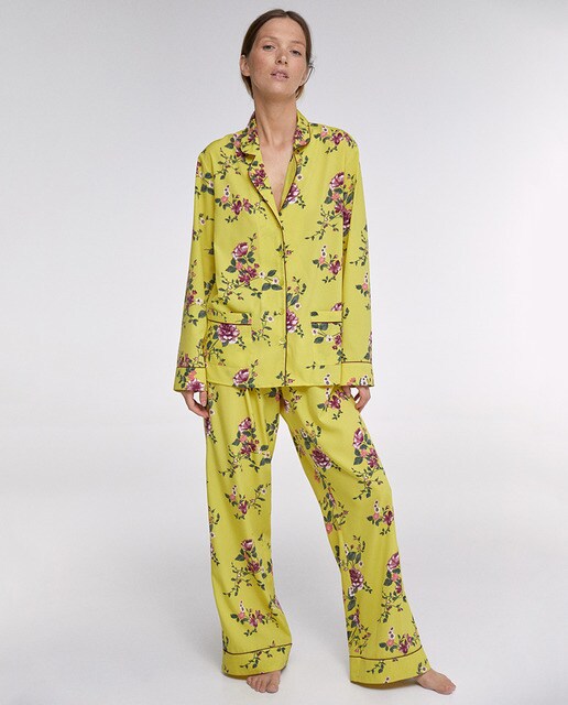 Pijama completo tipo camiseiro verde pistacho