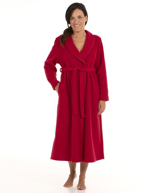 Robe comprido vermelho liso de mulher Robe comprido vermelho liso de mulher