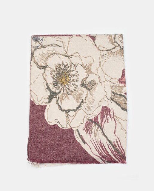 Écharpe Caminatta roxa com estampado floral