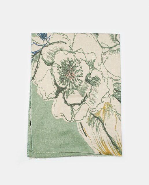 Écharpe Caminatta verde água com estampado floral