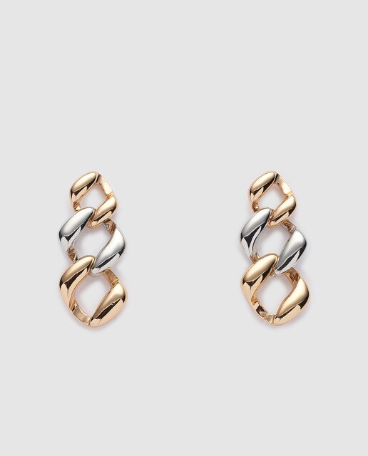 Brincos El Corte Inglés de corrente bicolor