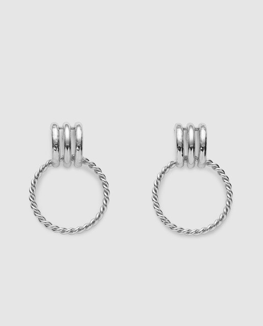 Brincos El Corte Inglés com círculos prateados