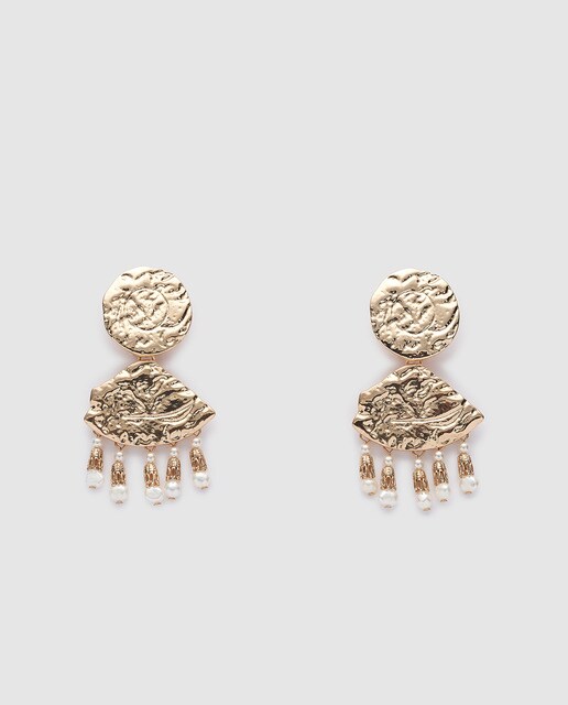 Brincos El Corte Inglés longos dourados