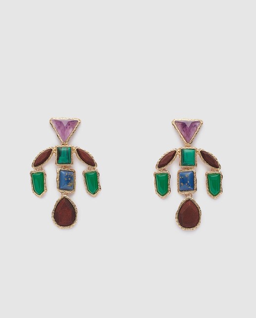 Brincos El Corte Inglés étnicos multicolorido