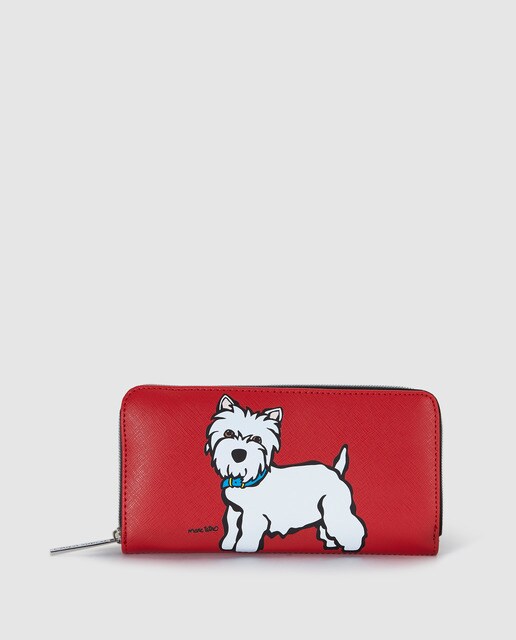 Carteira grande de mulher Marc Tetro vermelha com fecho de correr Carteira grande de mulher Marc Tetro vermelha com fecho de correr