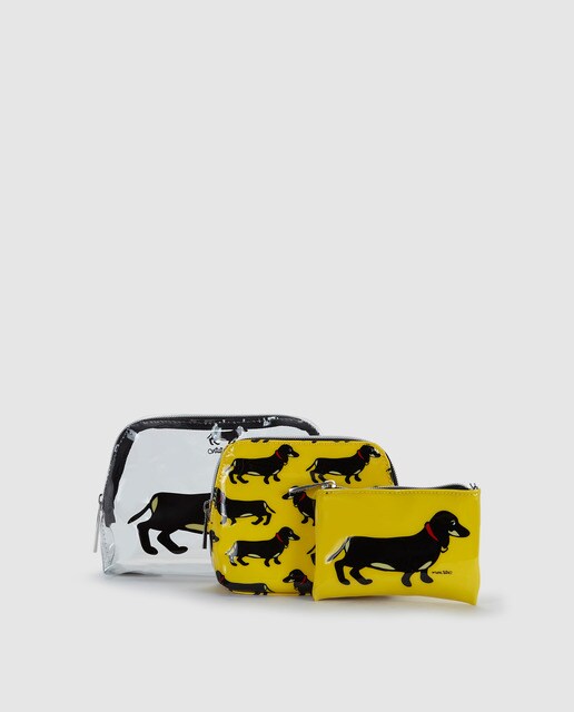 Conjunto de estojos Marc Tetro amarelos com estampado de Dachshund