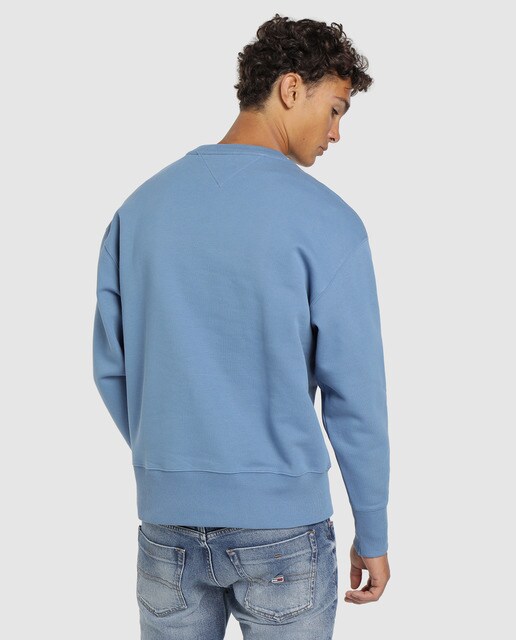 Sudadera de hombre azul con cuello redondo Sudadera de hombre azul con cuello redondo