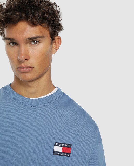Sudadera de hombre azul con cuello redondo Sudadera de hombre azul con cuello redondo