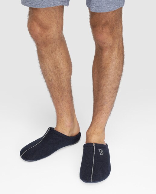 Zapatillas de casa de hombre Dustin de lana azul marino Zapatillas de casa de hombre Dustin de lana azul marino