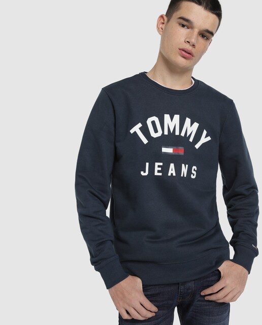 Sudadera de hombre azul marino con cuello redondo Sudadera de hombre azul marino con cuello redondo
