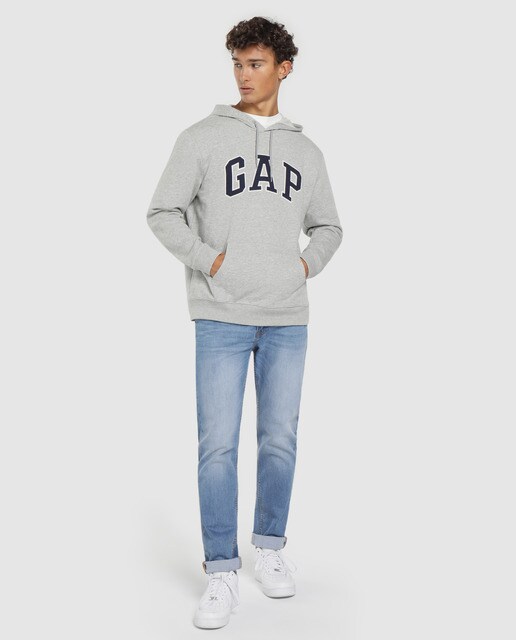 Sudadera de hombre gris claro con capucha Sudadera de hombre gris claro con capucha