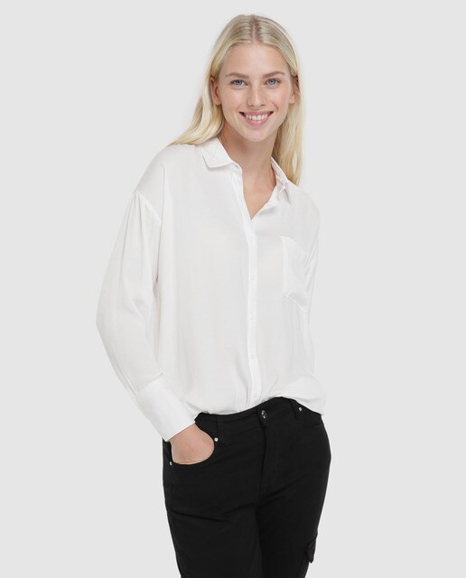 Camisa de manga comprida oversize de mulher