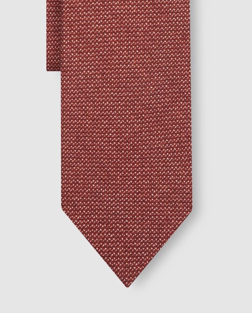 Corbata de seda en burdeos microestampado Corbata de seda en burdeos microestampado