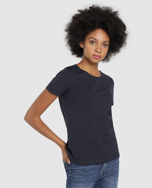 T-shirt de mulher Easy Wear de manga curta básica