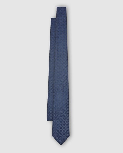 Corbata jacquard de color azul estampada Corbata jacquard de color azul estampada