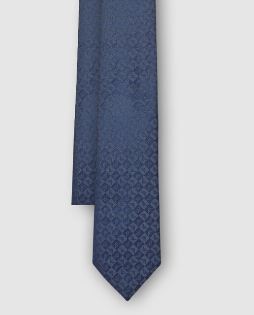 Corbata jacquard de color azul estampada Corbata jacquard de color azul estampada