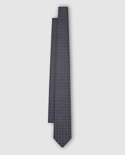 Corbata jacquard de color gris estampada Corbata jacquard de color gris estampada