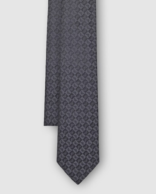 Corbata jacquard de color gris estampada Corbata jacquard de color gris estampada
