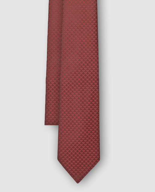 Corbata jacquard de color rojo estampada Corbata jacquard de color rojo estampada