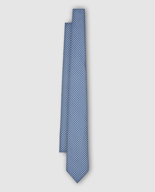Corbata jacquard de color azul estampada Corbata jacquard de color azul estampada