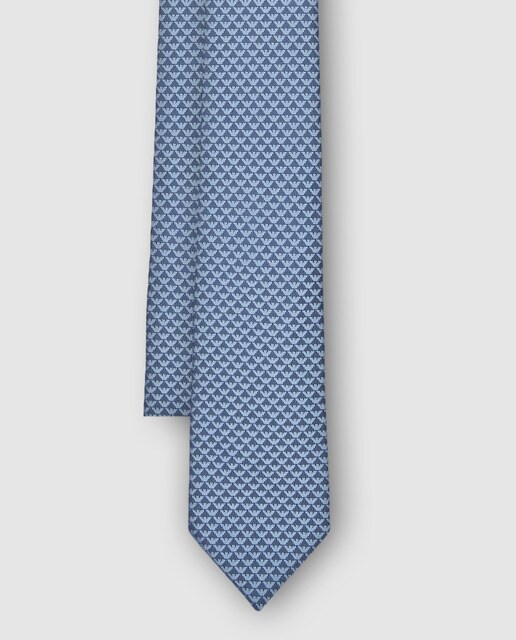 Corbata jacquard de color azul estampada Corbata jacquard de color azul estampada