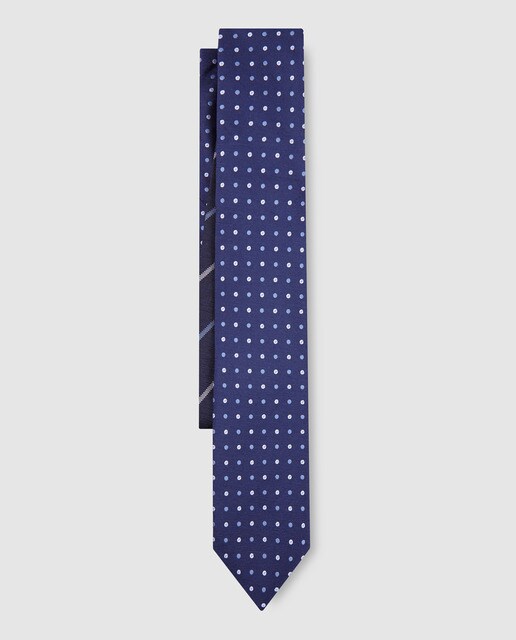 Corbata de hombre azul estampada Corbata de hombre azul estampada