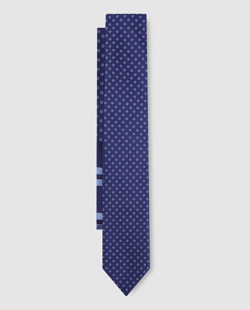 Corbata de hombre azul estampada Corbata de hombre azul estampada