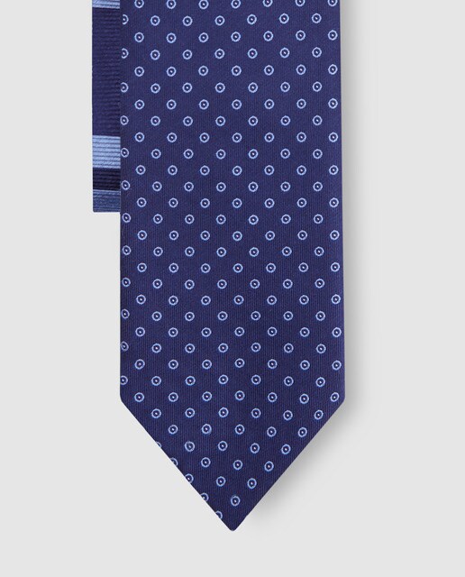 Corbata de hombre azul estampada Corbata de hombre azul estampada