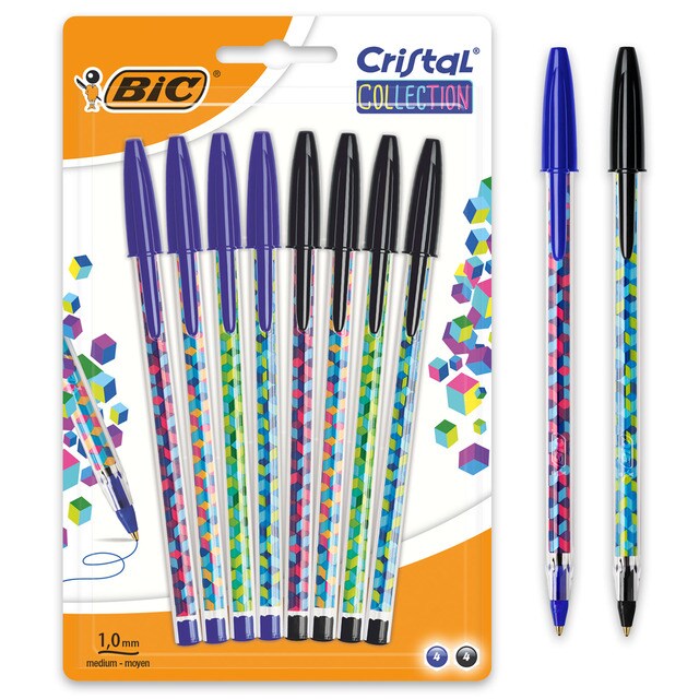 Pack De Bol Grafos Punta Media Mm Cristal Collection Bic