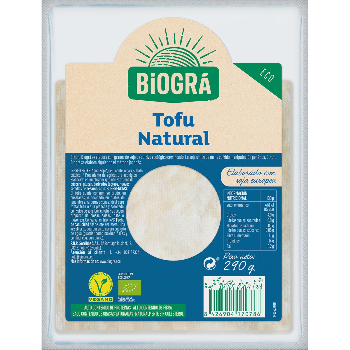 Comprar Tofu Natural Ecol Gico Envase G Biogra Supermercado