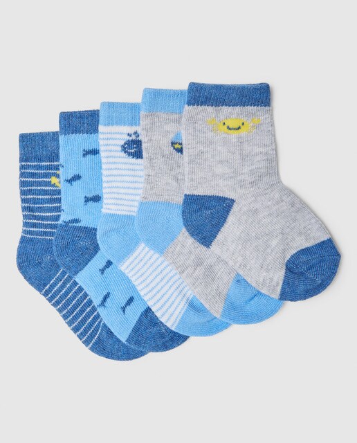 Bebé Niños Calcetines Recambio Blanco Azul Marino