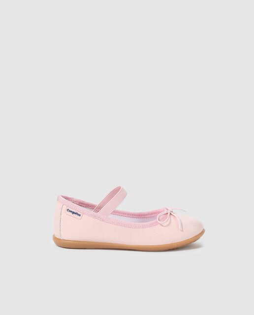 Sapatos de presilha rosa com pormenor de laço