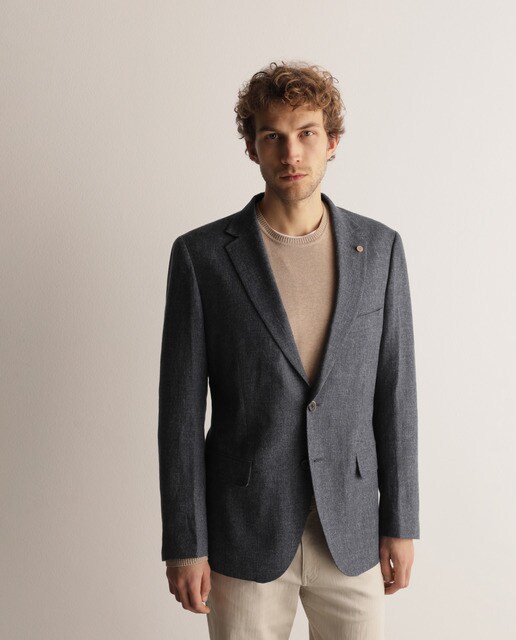 Blazer de homem classic de saco azul Blazer de homem classic de saco azul