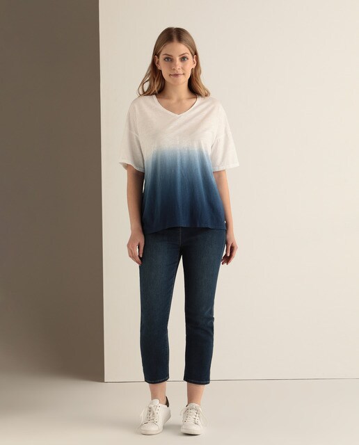 Jeans ''Silhueta perfeita'' de mulher tamanhos grandes com cinco bolsos