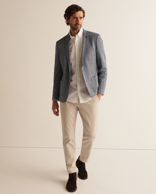Blazer slim azul de homem Blazer slim azul de homem